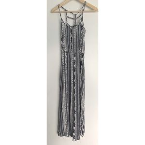 J For Justify navy & white Aztec and floral maxi dress with slit spaghetti strap